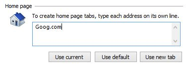 Internet Explorer Home Page Setting